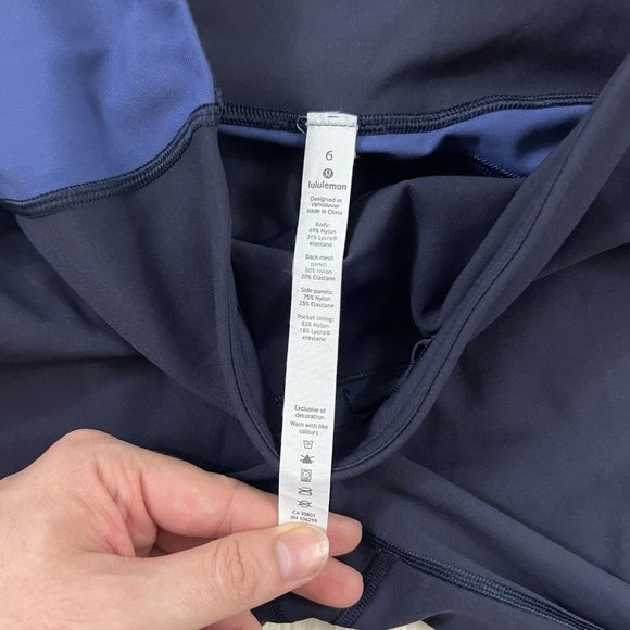 Lululemon Women's Size 6 Midnight Navy Gatsby Blue Colour Me Ombre Crop Leggings - Picture 5 of 8